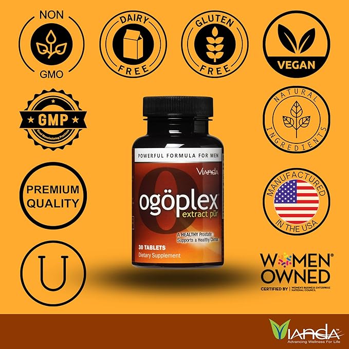 Ogoplex® | Men's Prostate Support Health Supplement with Graminex® Swedish Flower Pollen Saw Palmetto Phytosterols &amp Lycopene - 1 A Day - 30 Tablets (3 Pack)