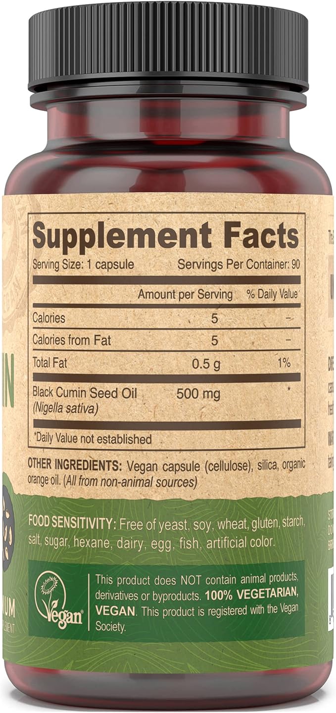 Deva Vegan Nutrition Black Cumin Seed Oil Cold-Pressed Unrefined 90 Capsules (Pack of 3)