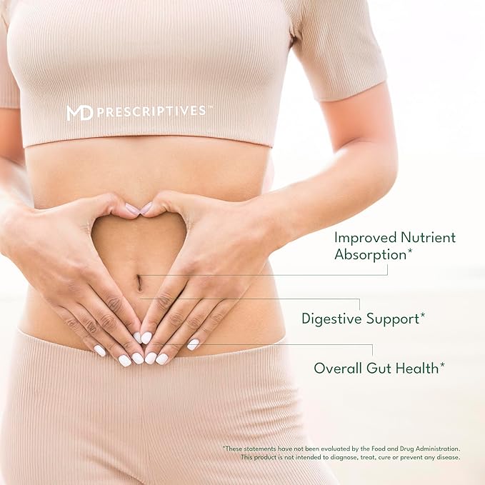 MD Prescriptives - ProbioZyme - Vegetarian Digestive Enzymes - Supplement for Digestive &amp Gut Health - 90 Capsules