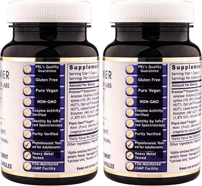 Premier Research Labs Premier Digest Dietary Supplement 60 capsules (2 Pack)