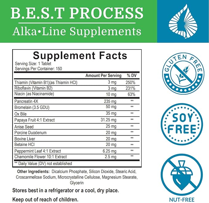 Alka•Pan (2 Pack) Best Process Alkaline — Natural Digestive Supplement — Pancreatic Enzymes with Antioxidant-Rich Superfoods &amp Digestive Herbs