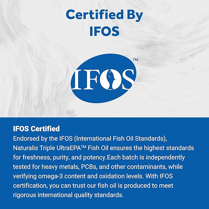 Naturalis Triple Strength UltraEPA™ EPA 1000mg | Pharmaceutical Grade High Purity 99% Omega-3 with 96.5% EPA Burpless Fish Oil | IFOS Certified Sustainably Sourced Non-GMO | Pack of 10