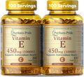 Puritan's Pride Vitamin E-450mg (10000IU) Vitamin Supplement for Immune System Function and Antioxidant Health Support 100 Rapid Release Softgels 2 Pack