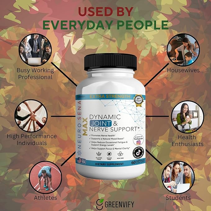 Extra Strength Joint &amp Nerve Support 60 Capsules 30-Day Supply with Vitamin B12 B6 C Thiamin Riboflavin (2)