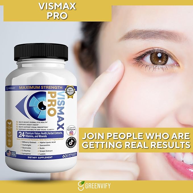 Vision Pro Max Eye Health Supplement 24 Premium Herbal Extracts Vitamins &amp Minerals 60 Capsules (2)