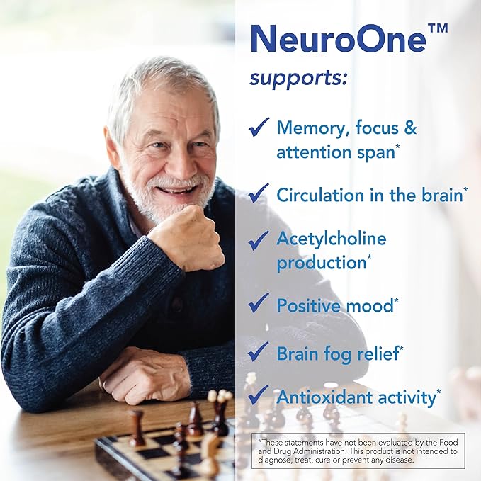 Patient One NeuroOne | Supplement to Support Memory Cognition Mood and Focus* | with Citicoline Acetyl-L-Carnitine Gingko and More | 60 Capsules