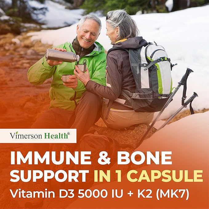 Vitamin D3 K2 Supplement – All-in-1 Support for Immune Bone &amp Heart Health with Vitamin D + Vitamin K (as MK7) – K2 D3 (5000 IU) Vitamin Supplement with Black Pepper for Max Absorption 60 Capsul
