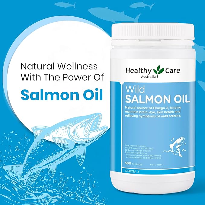 Healthy Care Wild Salmon Oil 1000mg 500 Capsules