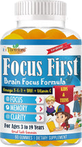 Focus First Focus First Kids Omega 3 DHA Gummies for Brain Support – Focus Supplement for Kids &amp Teens Kids Vitamin Gummies for Daily Nutrition Vegan Non-GMO Fruity Flavor 60 Gummies