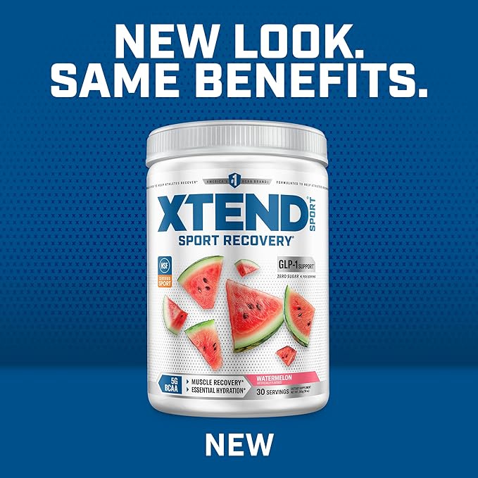 Xtend Sport BCAA Powder Watermelon - Electrolyte Powder for Recovery &amp Hydration with Amino Acids - 30 Servings