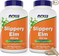 Now Slippery Elm 400 mg 300 Vegetarian Capsules (Pack of 2)