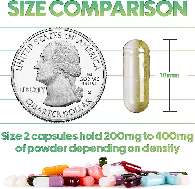 XPRS Nutra Vegan Size 2 Separated Capsules - 1000 Count Premium Empty Capsules Separated in Bags - Clear Empty Pills for DIY Supplement Filling