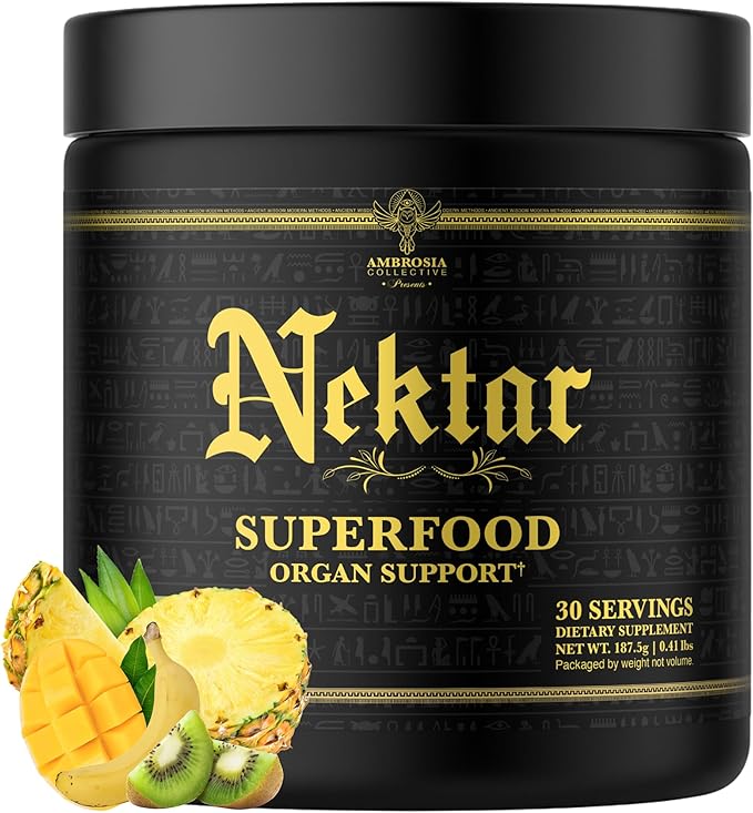 Ambrosia Superfood Organ &amp Cycle Support Powder | Liver &amp Kidney Support with Milk Thistle Red Yeast Rice &amp CoQ10 | 13 Superfood Ingredients | 30 Servings | Fruit Symphony