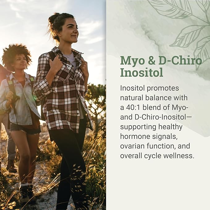 Earth Harmony Myo-Inositol &amp D-Chiro Inositol Supplement for Women Ovarian &amp Hormone Balance for Women - Supports Normal Cycles Fertility Supplement (120 Capsules)
