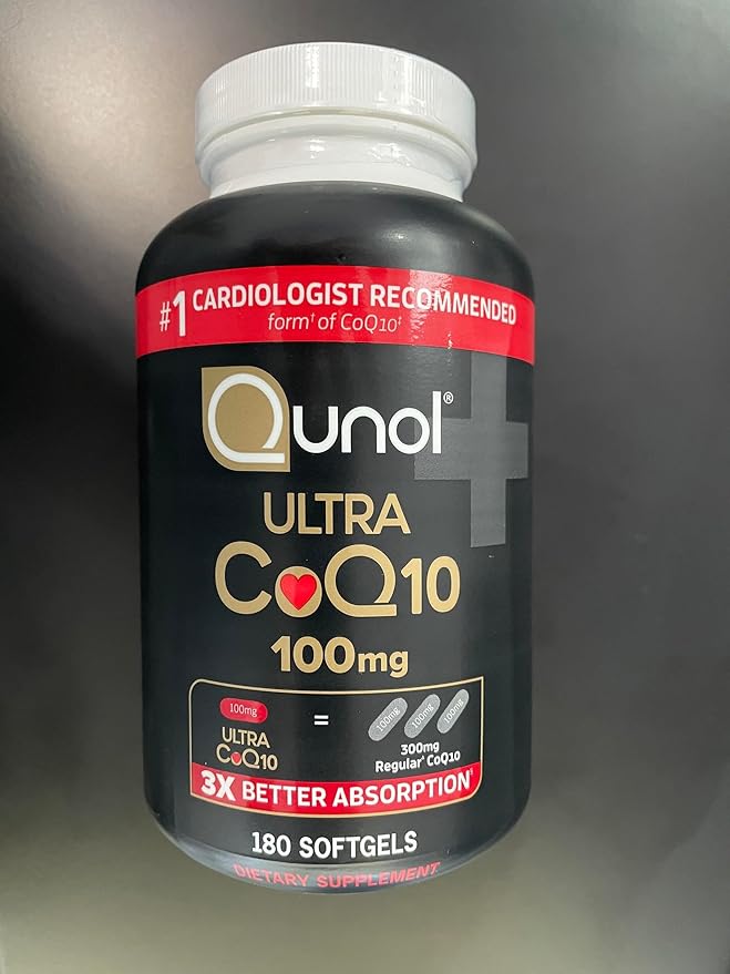 Qunol CoQ10 100mg Softgels Ultra 3X Better Absorption Coenzyme Q10 Supplements - Antioxidant Supplement for Vascular and Heart Health &amp Energy Production - 6 Month Supply - 180 Count