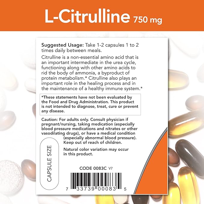 NOW Foods CITRULLINE 750MG 90 VCAPS