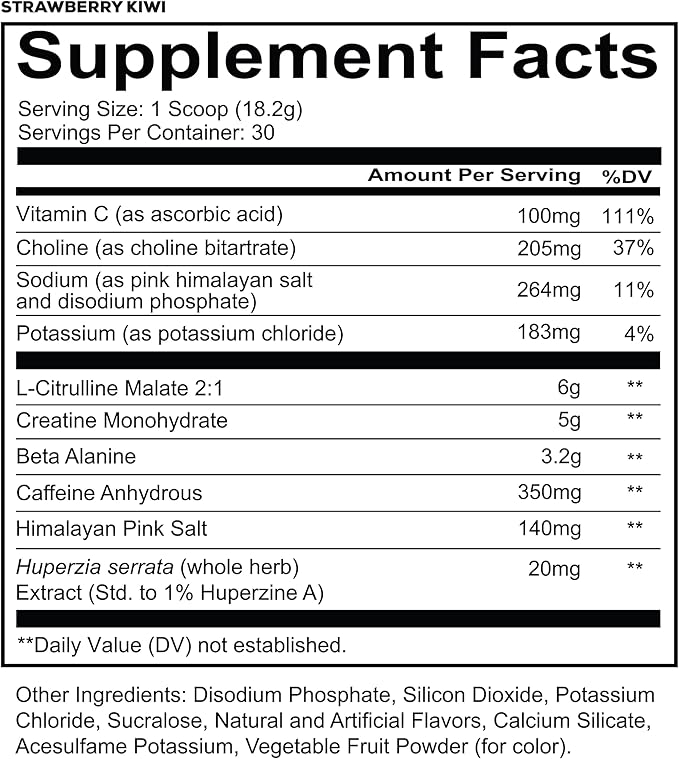 REDCON1 Total War Reloaded Pre Workout Strawberry Kiwi - Creatine Beta Alanine + L-Citrulline Malate Keto Friendly for Men &amp Women with 350mg of Caffeine - Fast Acting (30 Servings)