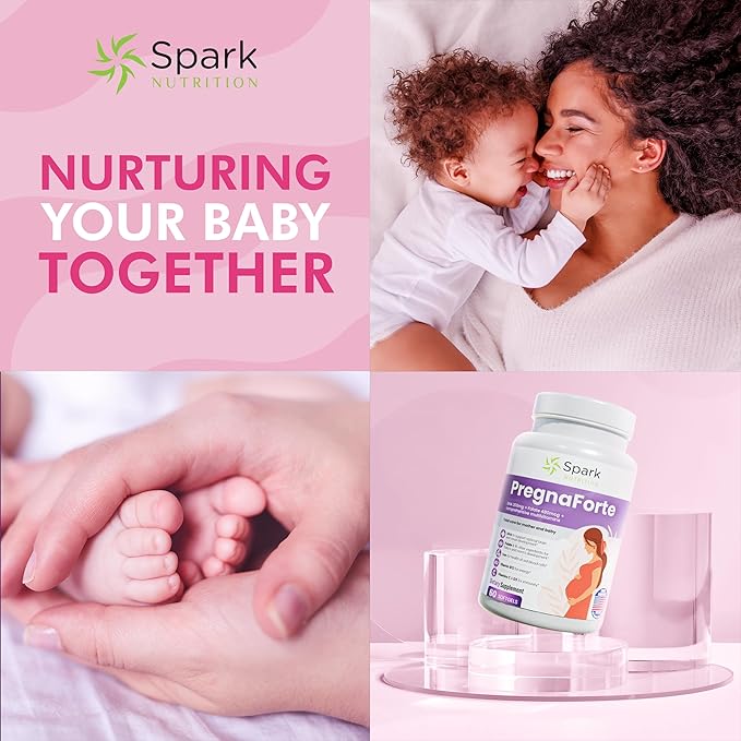 Pregnaforte 1 a day Prenatal vitamins for women 2 month: Folic acid Fish Oil Omega 3 DHA/EPA Vitamin D3 B6 Vitmain B12 C E Calcium Iron Magnesium Zinc supplement FSA HSA eligble multivitamin