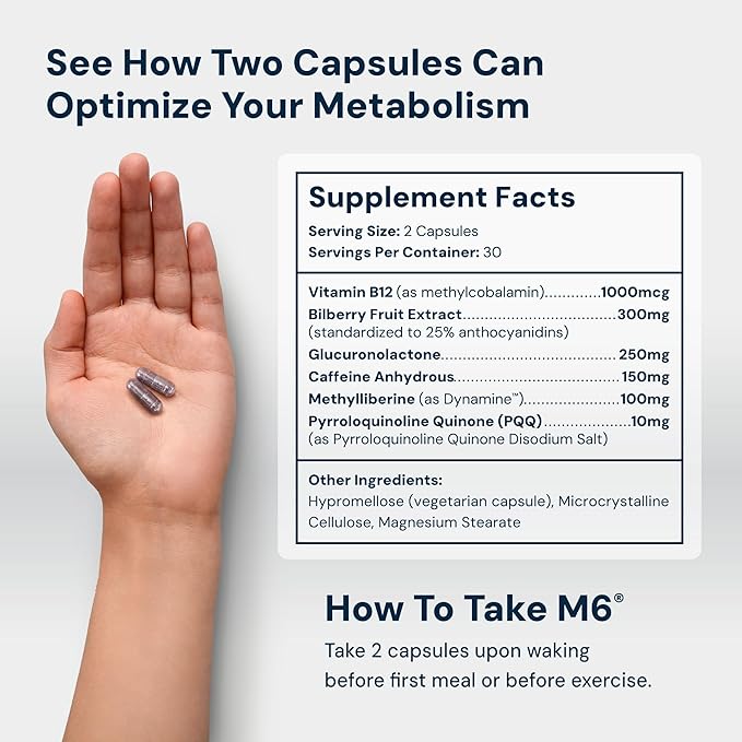 High Performance Nutrition Metabolism Booster HPN M(6) Fat Burner Natural Weight Loss Supplement Support Lean Muscle Increase Energy Vegan Friendly Clinically Tested 60 Capsules
