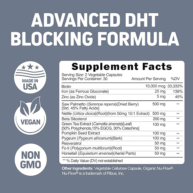 Herbtonics Apple Cider Vinegar Capsules Plus Keto BHB | Fat Burner &amp Weight Loss Supplement for Women &amp Men - Foli-Tonic DHT Blocker &amp Hair Loss Supplement | Hair Thinning Treatment