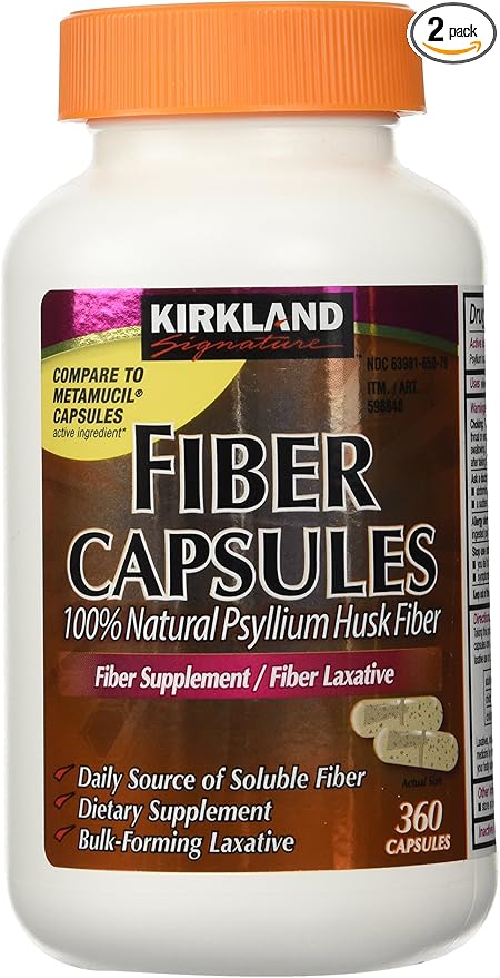 Kirkland Signature Kirkland Fiber Capsules 2 Pack (360 Capsules Each)