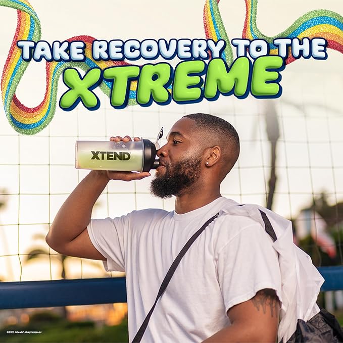 Xtend Original BCAA Powder 7g BCAAs and 2.5g L-Glutamine for Muscle Recovery Hydration and Lean Muscle Sugar Free Intra and Post Workout Drink Airheads Xtreme Rainbow Berry 30 Servings