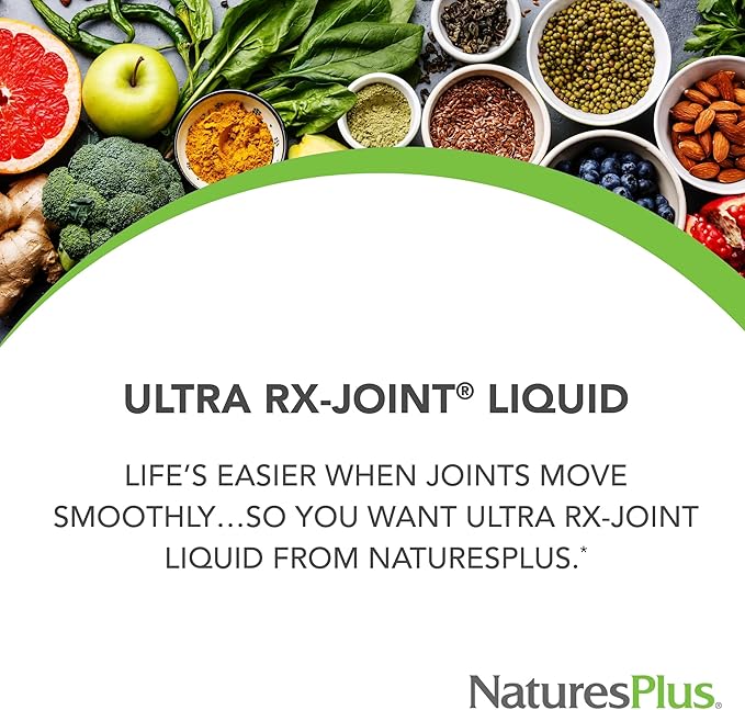 Natures Plus Ultra Rx-Joint Liquid Honey Lemon - 30 fl oz - Supports Healthy Joint Function - with Glucosamine Chondroitin &amp MSM - Gluten Free - 30 Servings