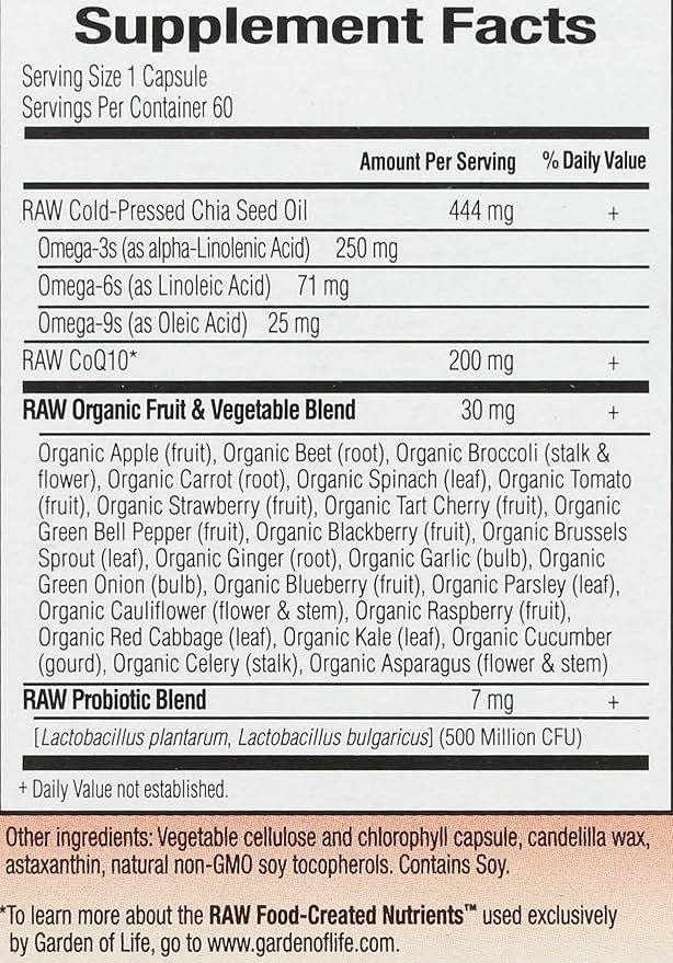 GARDEN OF LIFE Raw Coq10 60 CT
