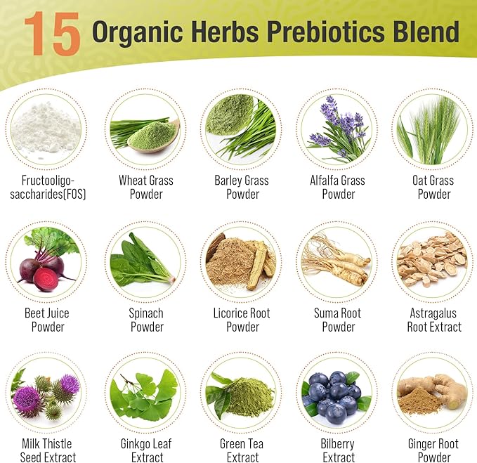 Probiotics for Women &amp Men - 300 Billion CFU 24 Strains + 15 Organic Herbs Prebiotics Blend Daily Probiotic for Digestive Health Immune Gut Bloating - 240 Vegetarian Capsule (240-Days Supply)
