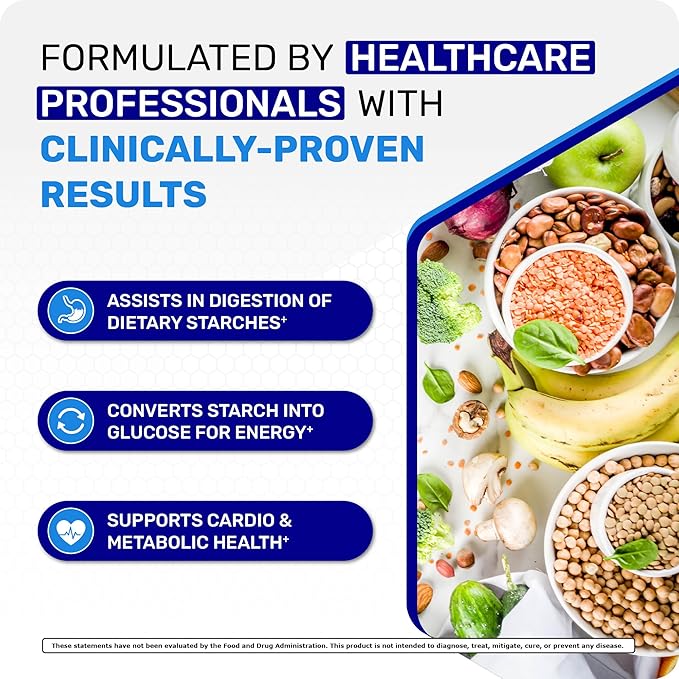 Wellzymes® Amylase for Enhanced Starch Digestion | Single Enzyme | 27000 DU Amylase per Capsule | Helps Digest Meals &amp Snacks High in Complex Carbohydrates | 180 Vegan Capsules