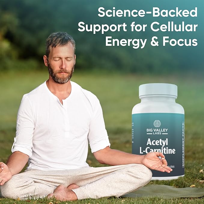 Acetyl-L-Carnitine 500 mg – Highly Bioavailable ALCAR for Cellular Energy &amp Wellness – Vegan Non-GMO Gluten-Free – 60 Veg Capsules