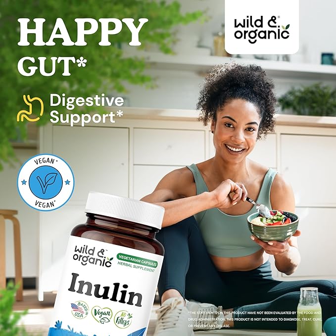 Wild &amp Organic Chicory Root 60 Capsules &amp Inulin 60 Capsules