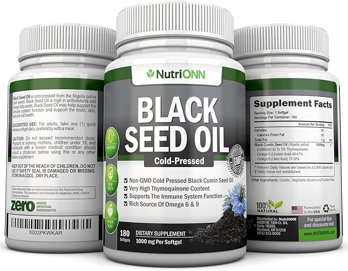 Black Seed Oil Softgels &amp Rhodiola Rosea Capsules - Targeted Vitality and Immunity Boost