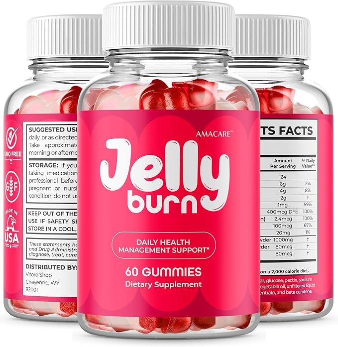 Jelly Burn Gummies – Advanced JellyBurn Gummy Premium Formula Daily JellyBurnGummies All Natural Maximum Strength Vitamin Support for Overall Health and Wellness 60 Gummies for 1 Month