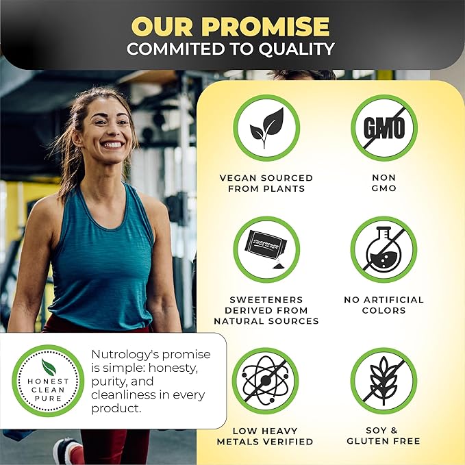 Nutrology BCAA Natural - Plant Based BCAA Powder Lemonade Flavor Optimized 2:1:1 Ratio Amino Acids Powder for Pre Workout &amp Post Workout Recovery Vegan Gluten-Free Non-GMO 30 Servings