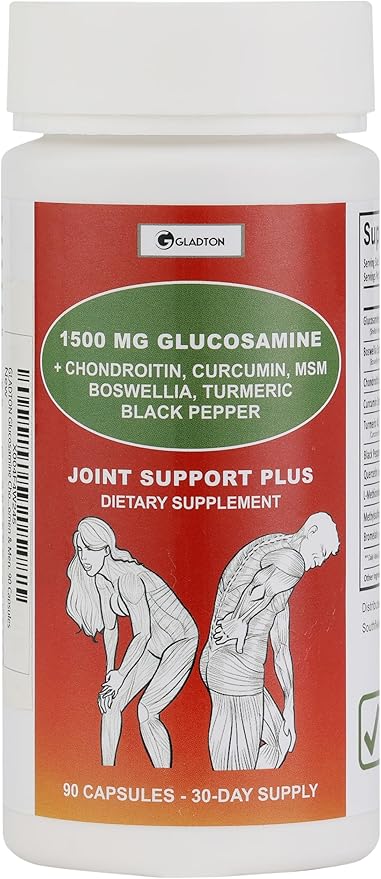 Glucosamine Chondroitin MSM Curcumin Turmeric Boswellia - Joint Support Supplement for Bone Back Knee Hand Flexibility Mobility - Joint Health Supplement for Women &amp Men - 90 Capsules