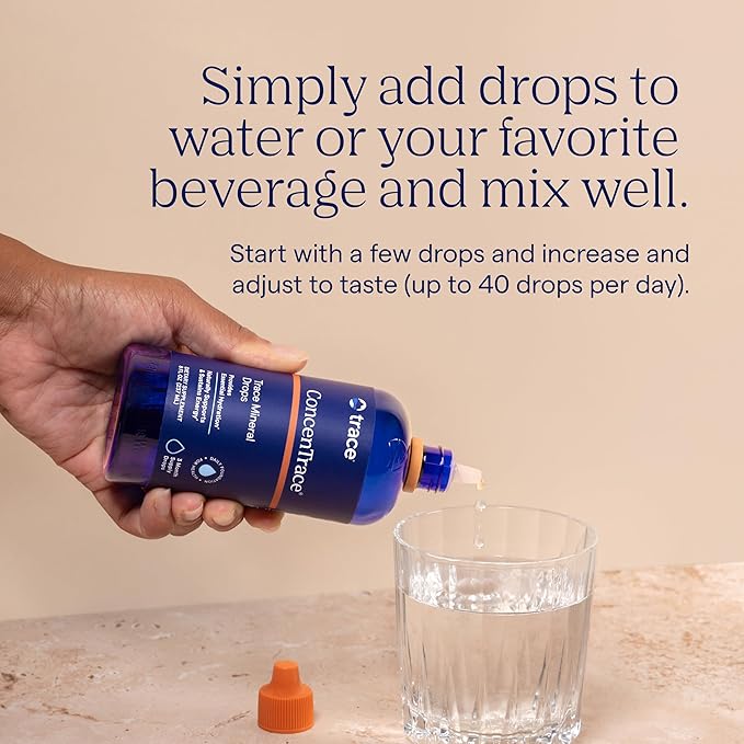 Trace Minerals ConcenTrace Trace Mineral Drops | Supports Energy Digestion Bone Health &amp Hydration 70+ Ionic Trace Minerals w/Magnesium Chloride &amp Potassium | Keto Vegan &amp Non-GMO | 9