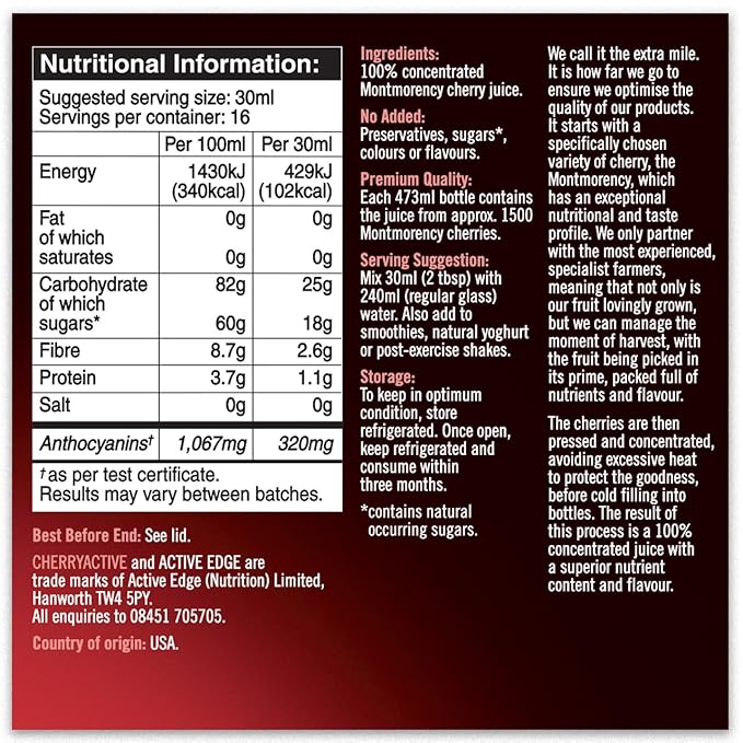 Cherry Active Montmorency Cherry Juice 473ml