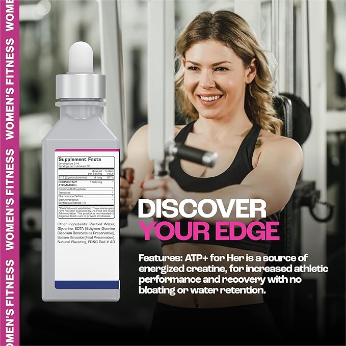 MMUSA ATP+ for Her Pre-Workout Creatine Serum: No Bloating &amp Dehydration. Perfect for Aerobics Running &amp Spinning. Boosts ATP Power &amp Core Strength. Lean Muscle &amp Fitness. Grape. 5.1