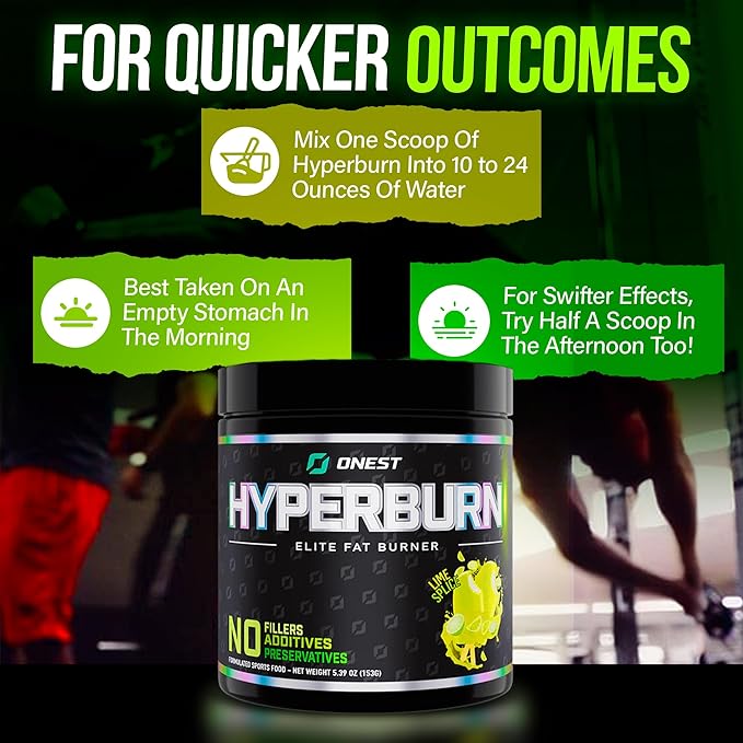 ONEST Hyperburn Thermogenic Powder – 153g (30 Servings) Enhanced Energy Boost &amp Performance Support Supplement Sports Nutrition Powder