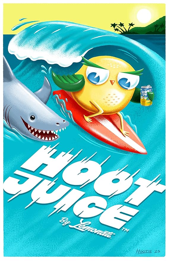 Hoot Juice Original Lemonade 12 Pack + Hoot Juice 3 Pack of Prints