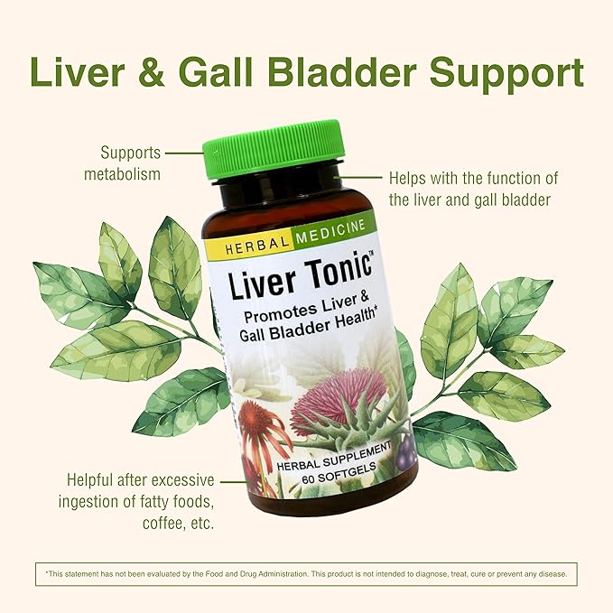 Herbs Etc. Liver Tonic - Gallbladder Health Supplement with Herbal Formula - Aid Overall Liver Health with Milk Thistle Schisandra &amp Oregon Grape - Support a Healthy Liver - 60 Softgels