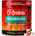 Oh!mino Metabolism Support Supplement for Efficient Fat to Energy Conversion w/L-Carnitine Phenylcapsaicin &amp Vitamin B3 - Non-Jitters Stimulant-Free Vegan Non-Dairy Capsules (60 Servings)