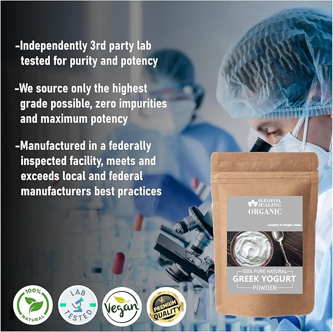 Blessfull Healing Organic Greek Yogurt Powder 100% Pure Natural 200 Gram / 7.05 oz
