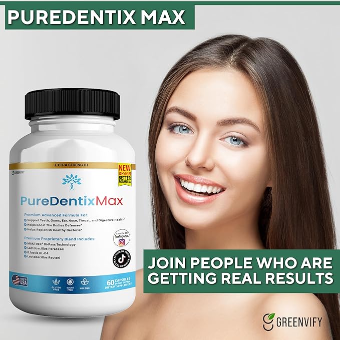 DentimPure Max Extra Strength Probiotic Supplement with 40 Billion CFU – Supports Teeth Gums Ear Nose Throat &amp Digestive Health – 60 Capsules (1)