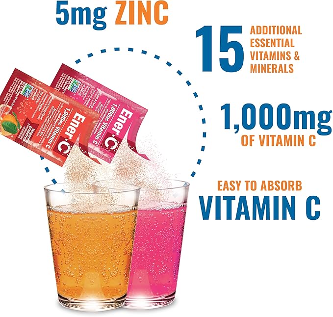 Ener-C Multivitamin Drink Mix - Vitamin Packets for Water Electrolytes Powder Packets Vitamin Drink Mix Hydration Liquid Mix Immune Booster for Adults Healthy Energy - Variety Pack 30 Count
