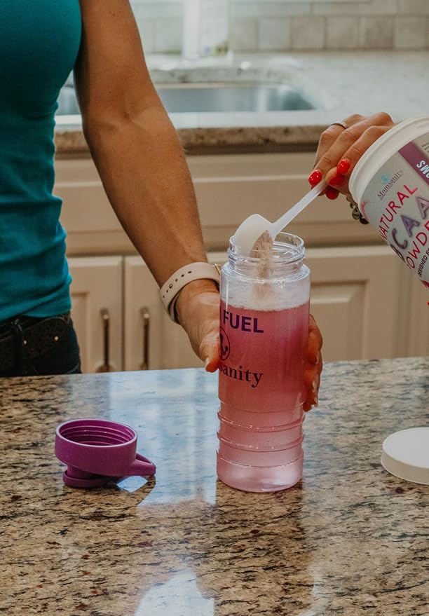 BCAA Pre Workout Powder for Moms | Naturally Sweetened with Stevia Erythritol &amp Monk Fruit to Help Build Energy Pre &amp Post Workout | 3:1:1 ratio of Amino Acids | 40 Servings (Raspberry Lemon