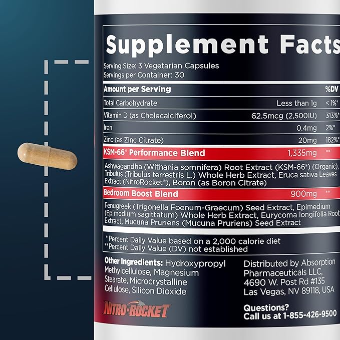 Promescent VitaFLUX Nitric Oxide Supplement L Arginine l Quality Citrulline Supplements for Men + Testosterone Booster for Men Supplement w/Tongkat Ali (LongJack) KSM-66 Ashwagandha