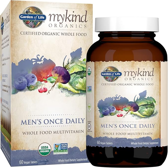 Garden of Life Dr Formulated Once Daily 3-in-1 Complete Prebiotics Postbiotics &amp Probiotics &amp Organics Multivitamin for Men - Men's Once Daily Whole Food Vitamin Supplement Tablet
