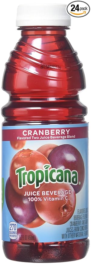 Tropicana Juice Cranberry 15.2 oz Plastic Bottle (Pack of 24)